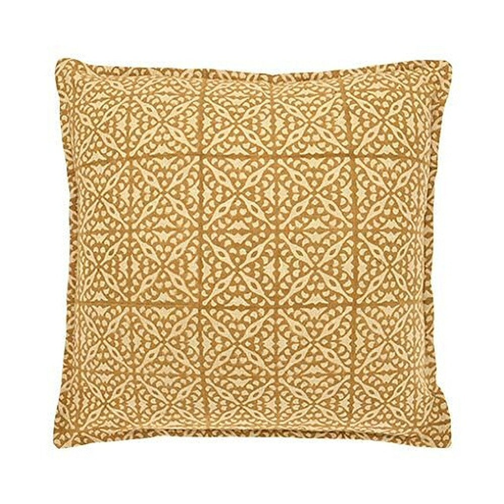 Walton & Co 43cm Saffron Martta Handblock Print Cushion