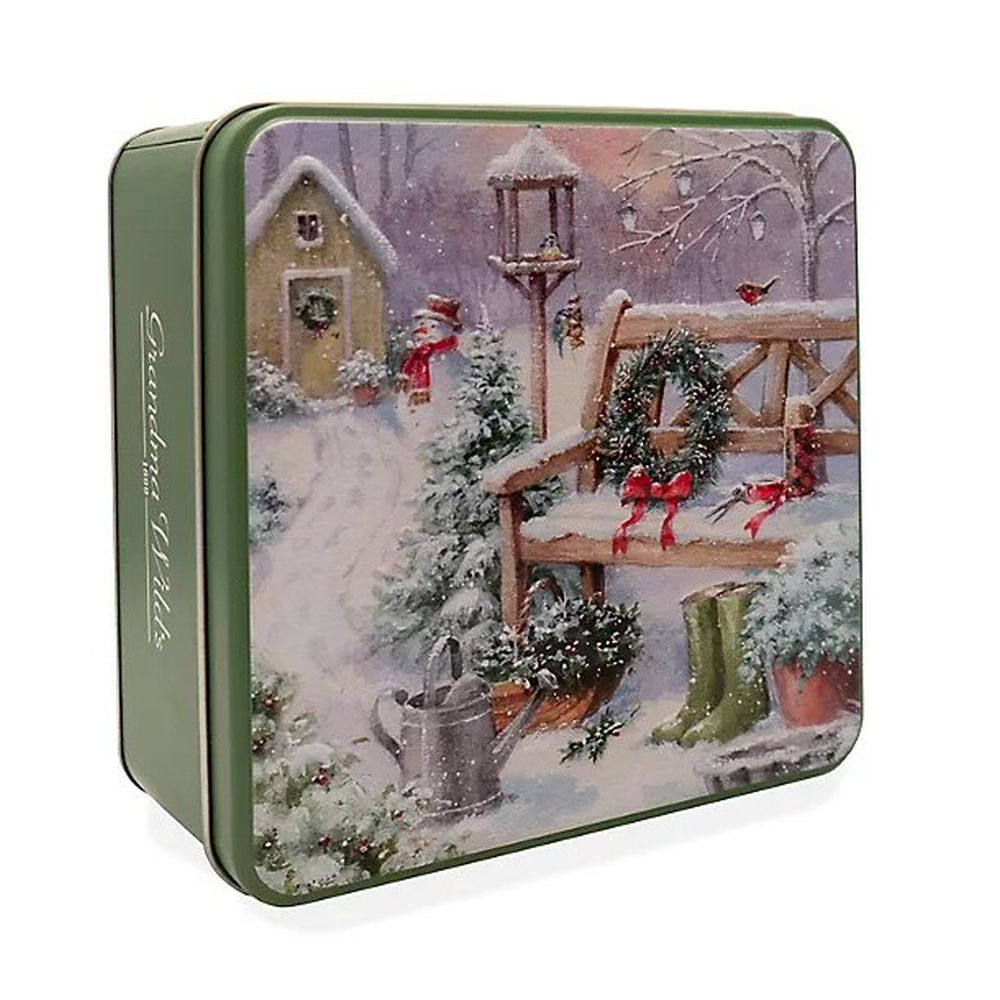 Grandma Wild's 160g Embossed Winter Garden Biscuit Tin