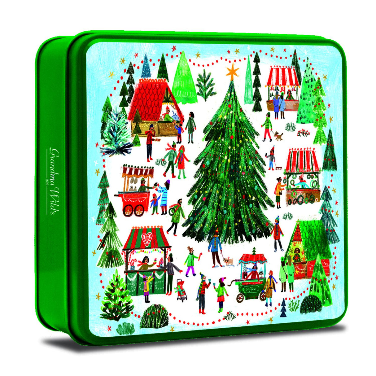Grandma Wilds Biscuits In Xmas Village Market Tin