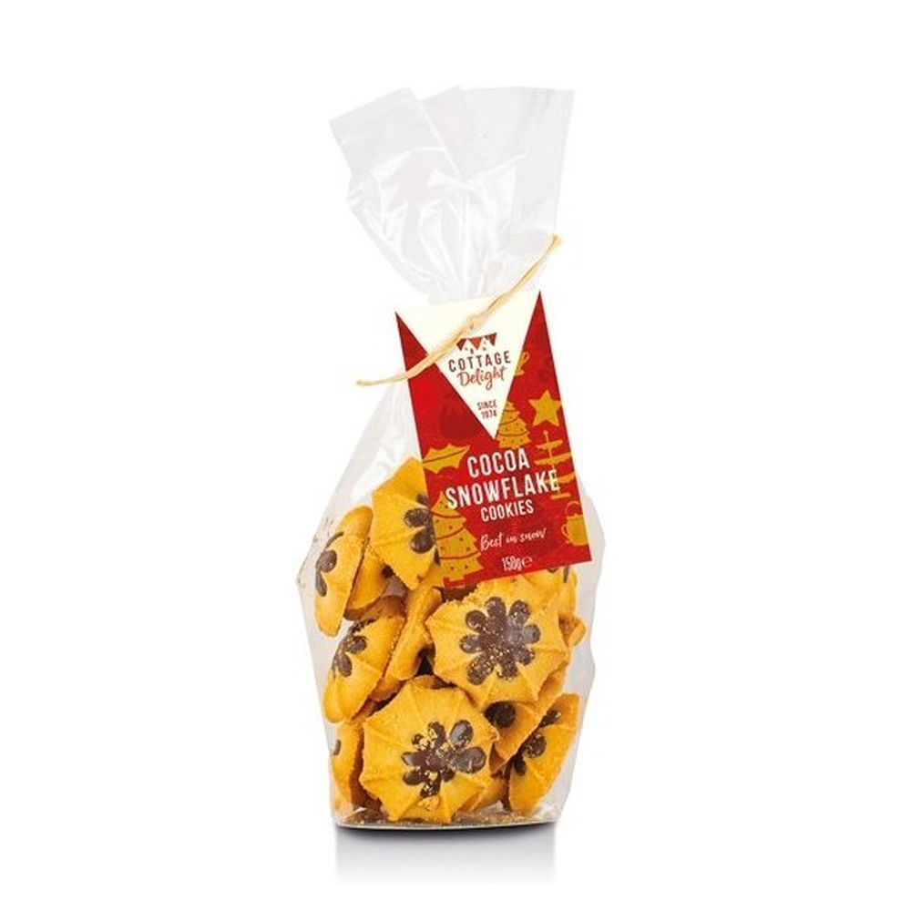 Cottage Delight 150g Cocoa Snowflake Cookies