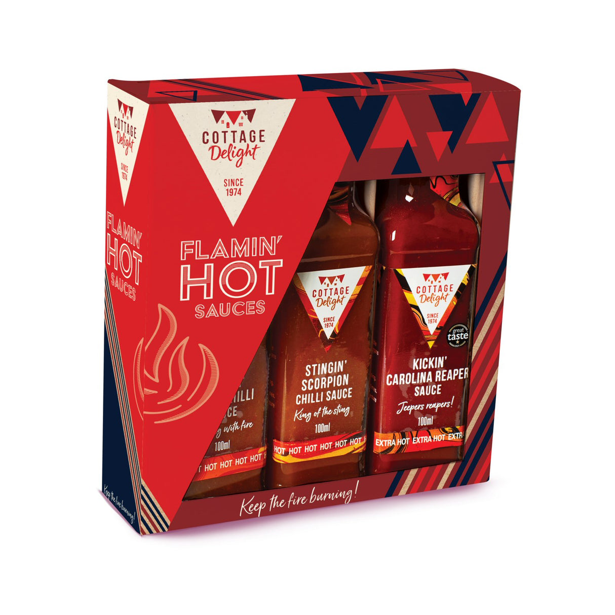Cottage Delight 3 x 100ml Flamin' Hot Sauces