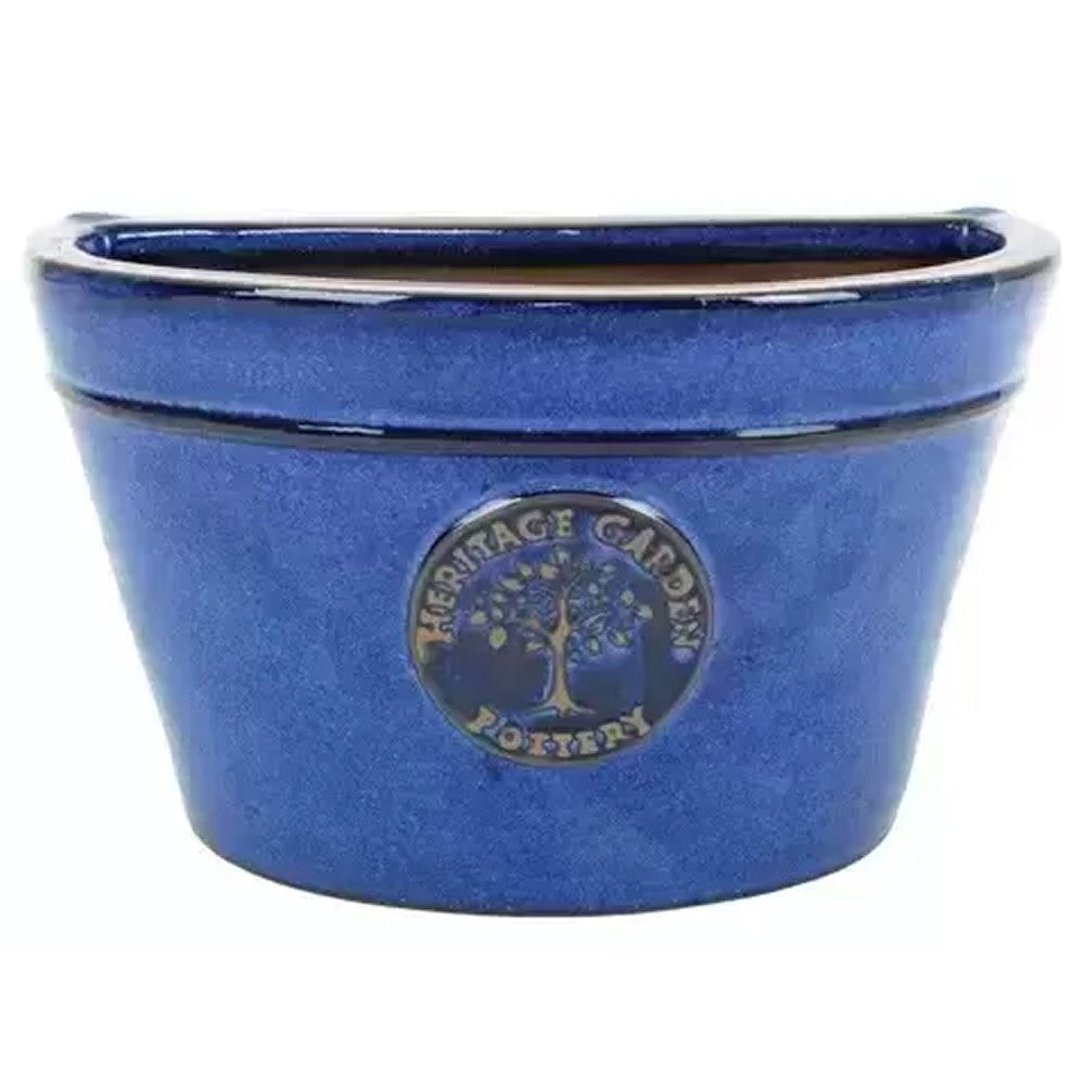 Woodlodge 20cm Blue Edwardian Glazed Wall Planter