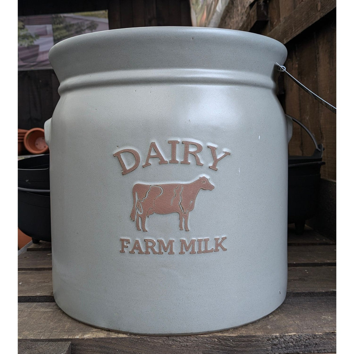 Woodlodge 38cm Matte Grey Dairy Pot