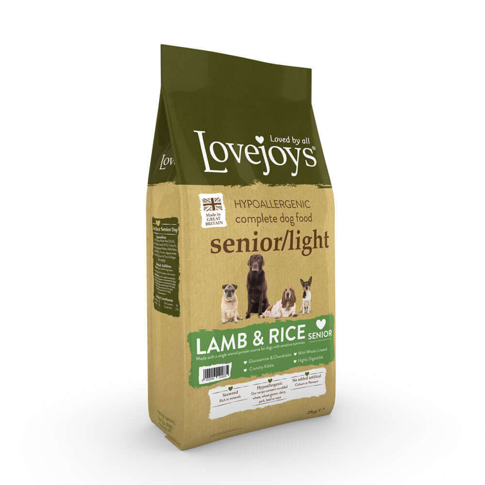 Lovejoys 2kg Lamb & Rice Senior/Light Dry Dog Food