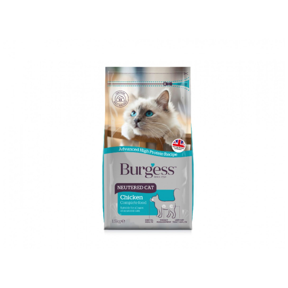 Burgess Excel 1.5kg Neutered Cat - Chicken