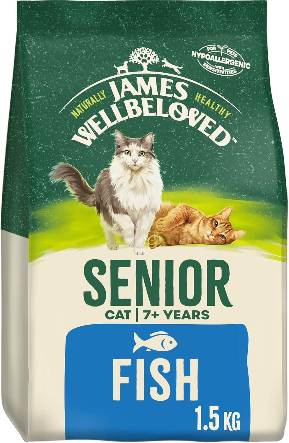 James Wellbeloved 1.5kg Fish Senior Dry Cat Food