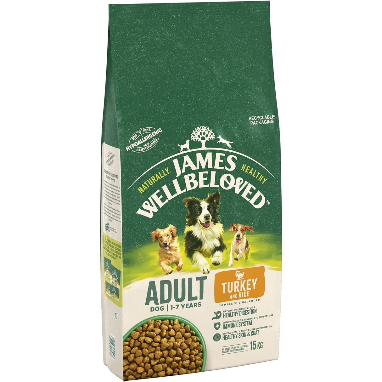James Wellbeloved 15kg Turkey & Rice Adult Dry Dog Food