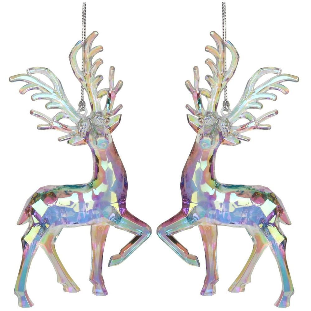 Gisela Graham 14cm Clear Acrylic Deer (Choice of 2)