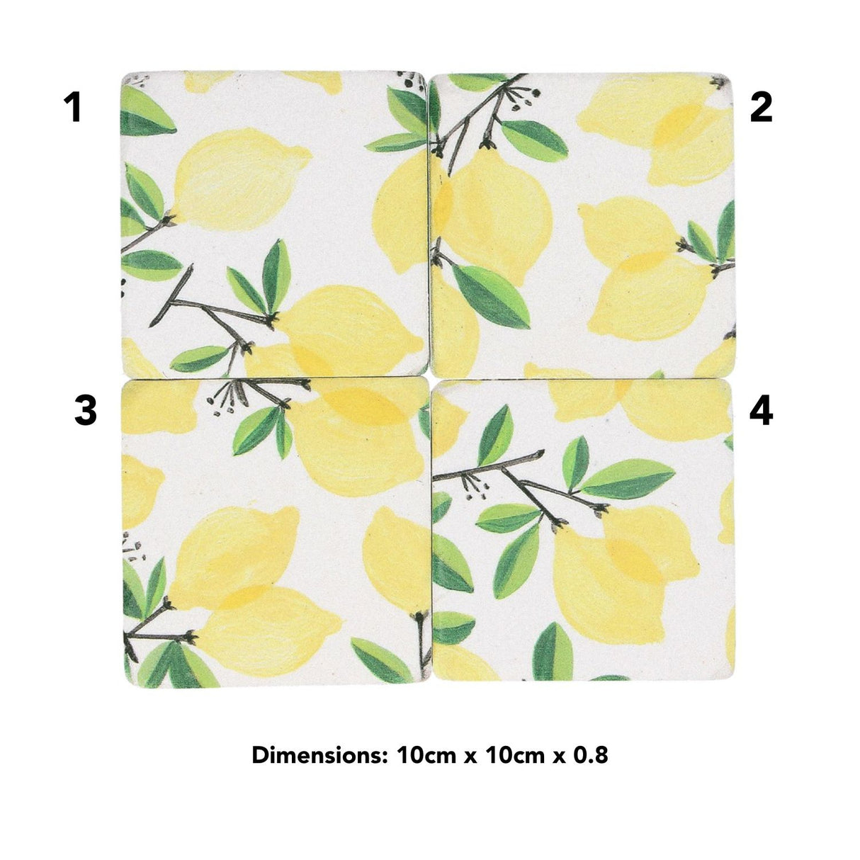 Gisela Graham 10cm Lemon Resin Coaster (Choice of 4)