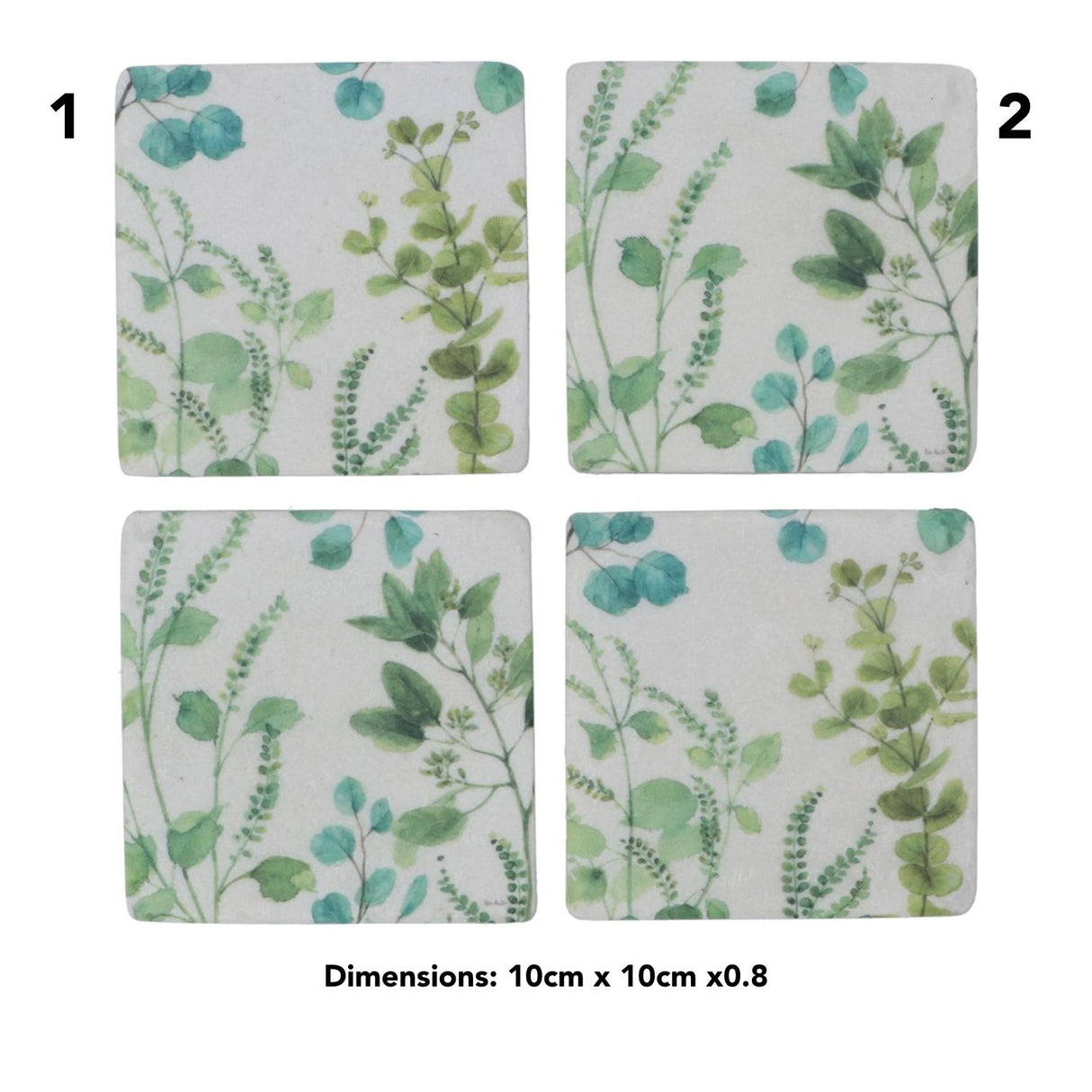 Gisela Graham 10cm Eucalyptus Resin Coaster (Choice of 2)