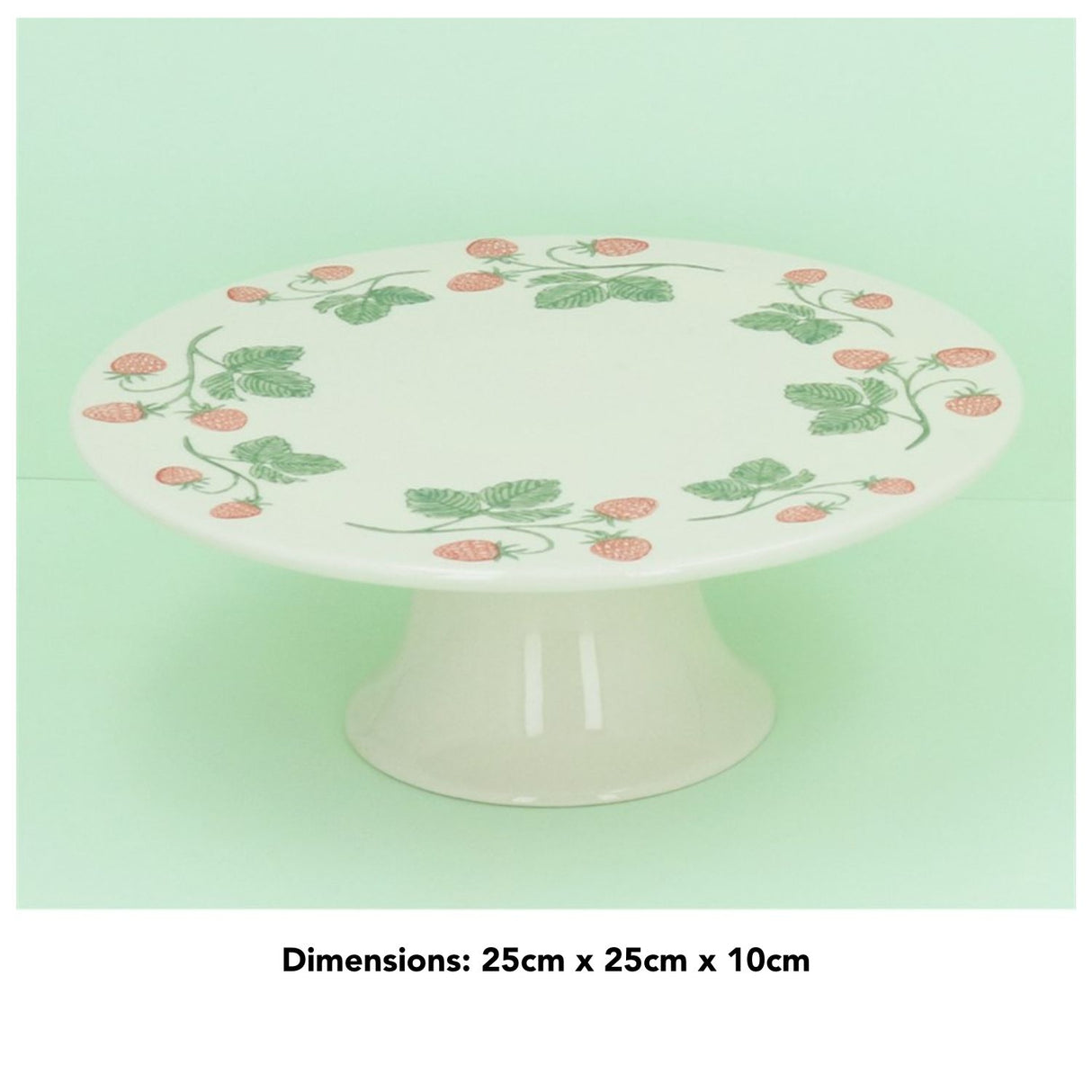 Gisela Graham 25cm Stoneware Strawberries Cake Stand