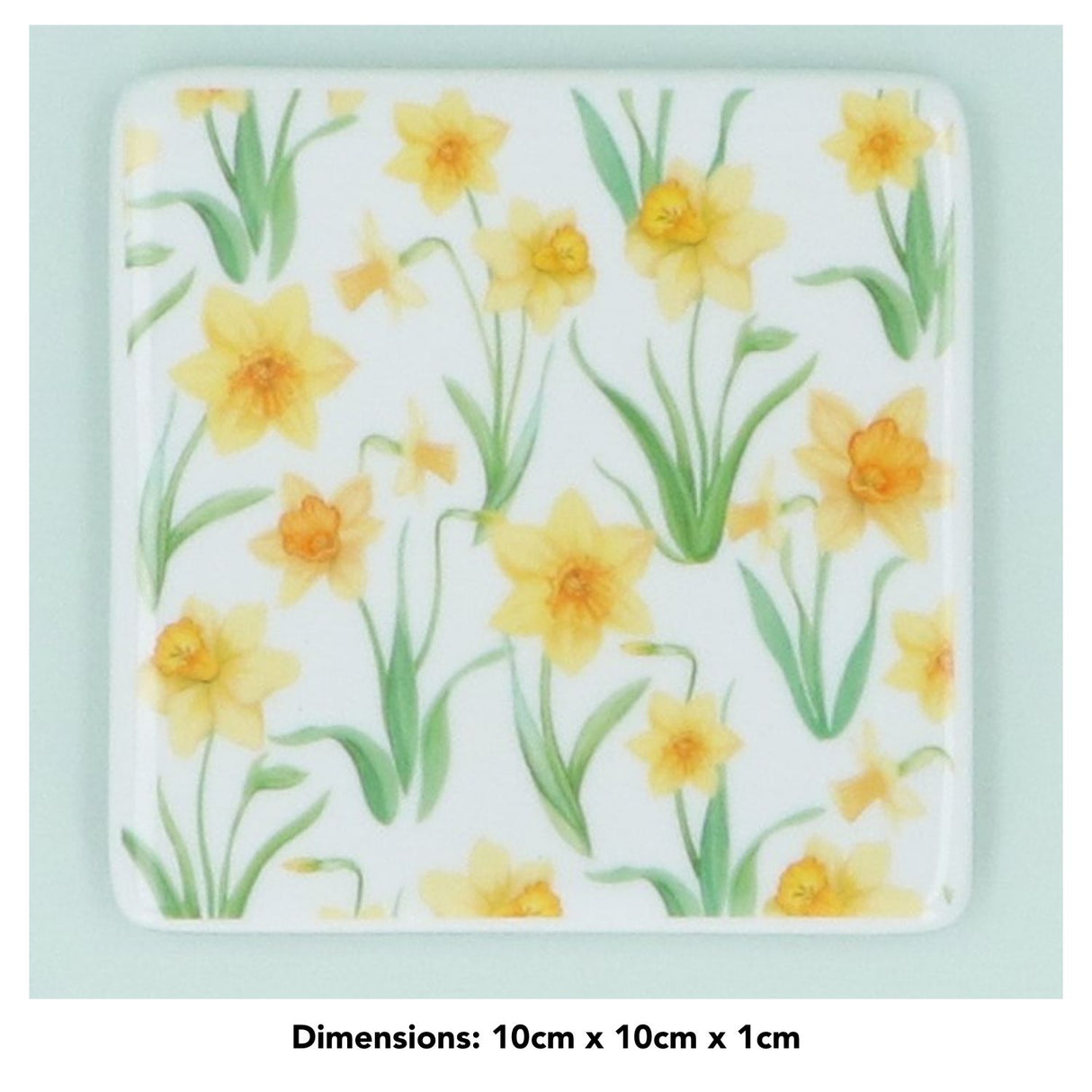 Gisela Graham 10cm Daffodil Porcelain Coaster
