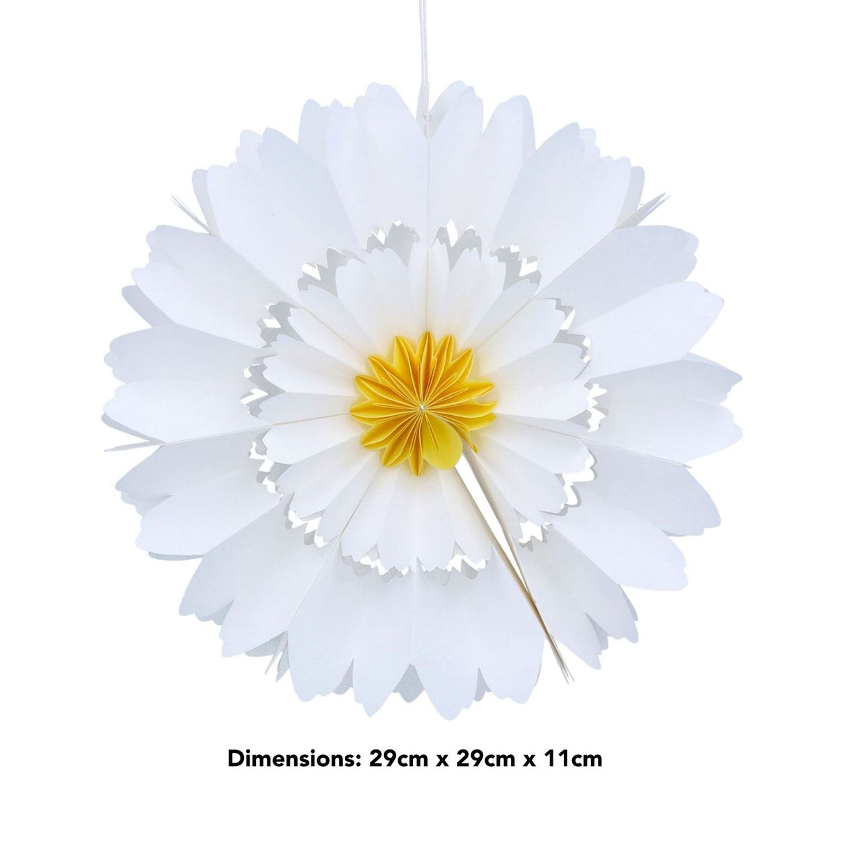 Gisela Graham 29cm White Large Paper Flower Hanging Decoration