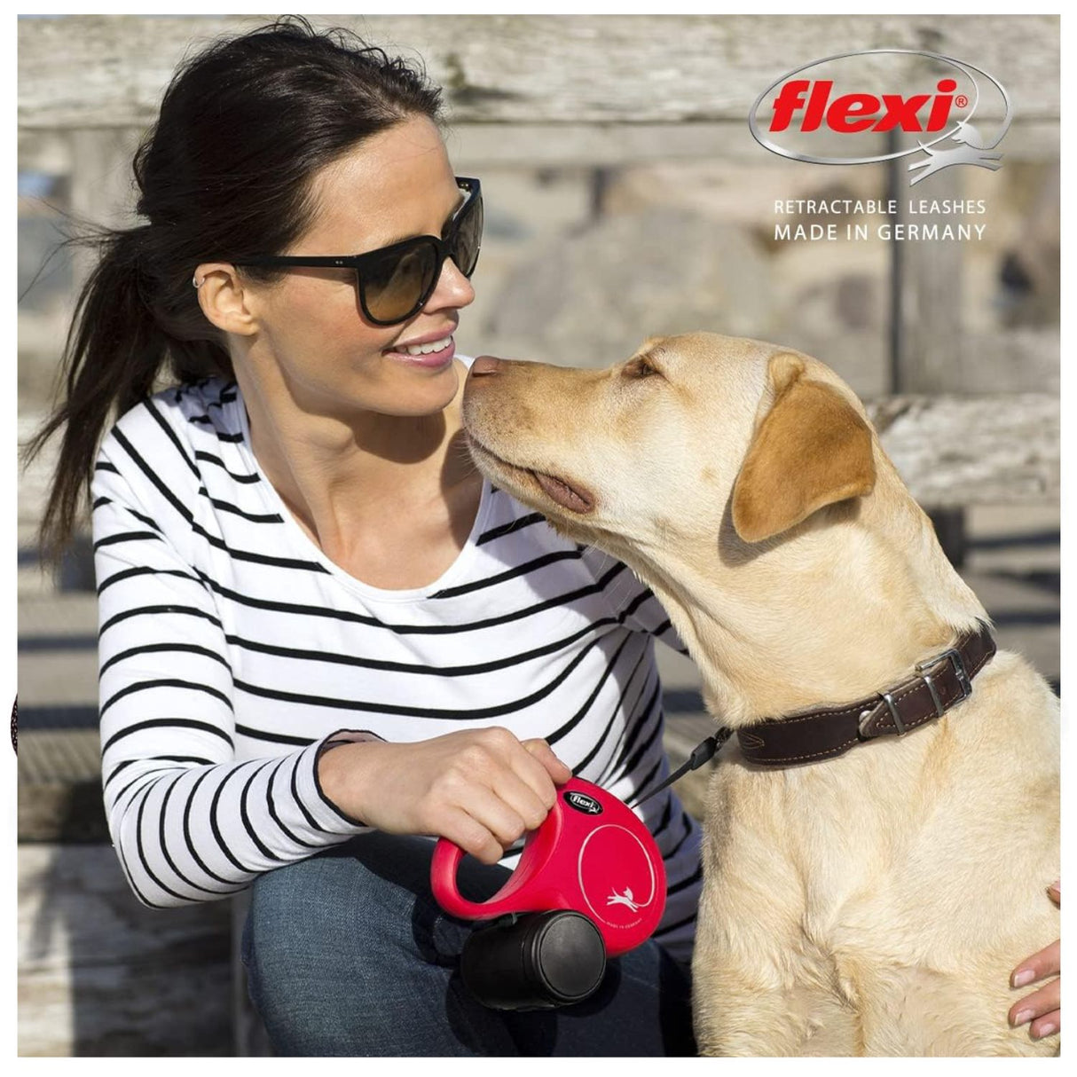 Flexi Classic Retractable Cord 5m Dog Lead - Medium, Red