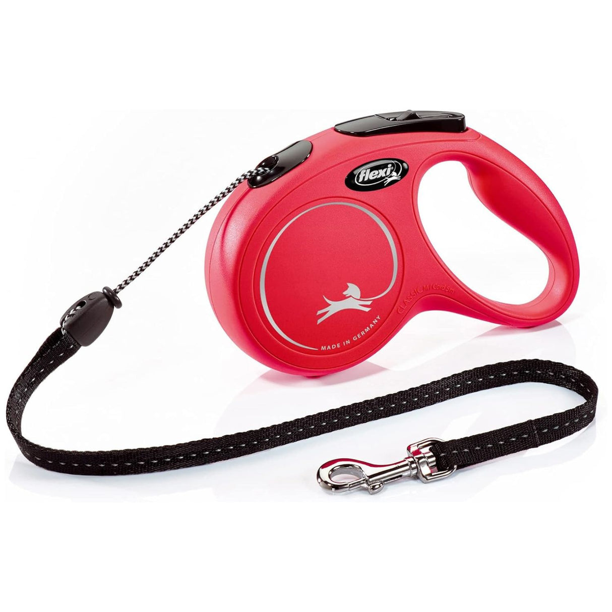Flexi Classic Retractable Cord 5m Dog Lead - Medium, Red