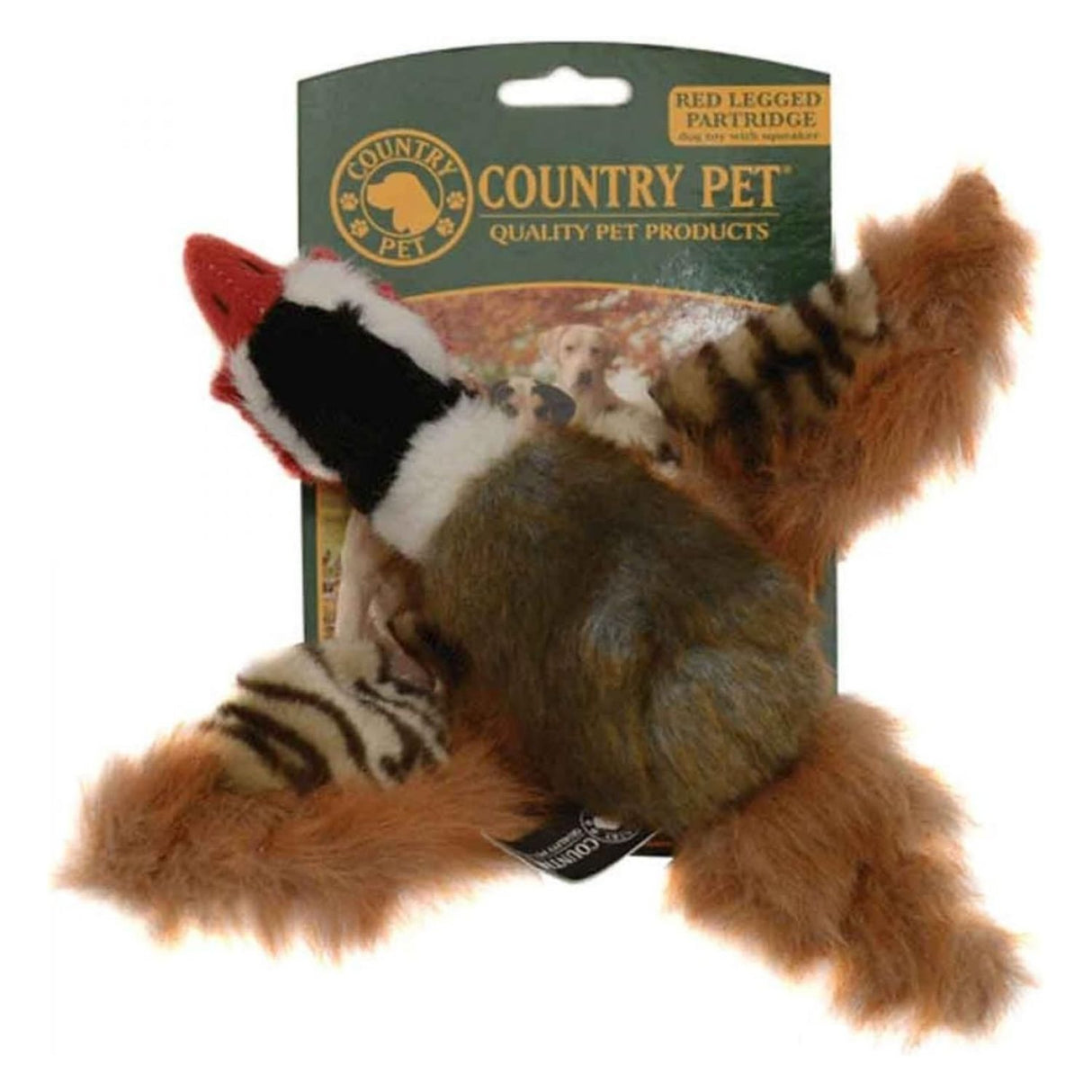 Country Pet Medium Red Partridge Dog Toy with Squeaker