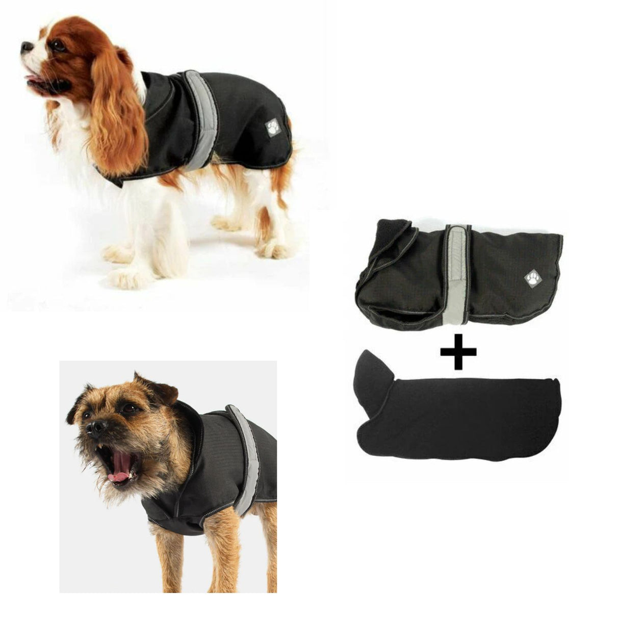 Danish Design 14" 2 in 1 Dog Coat Black