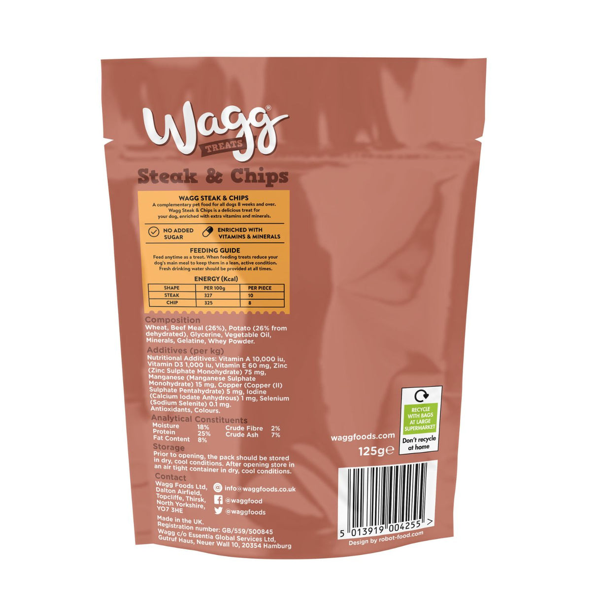 Wagg Treats 125g Steak & Chips