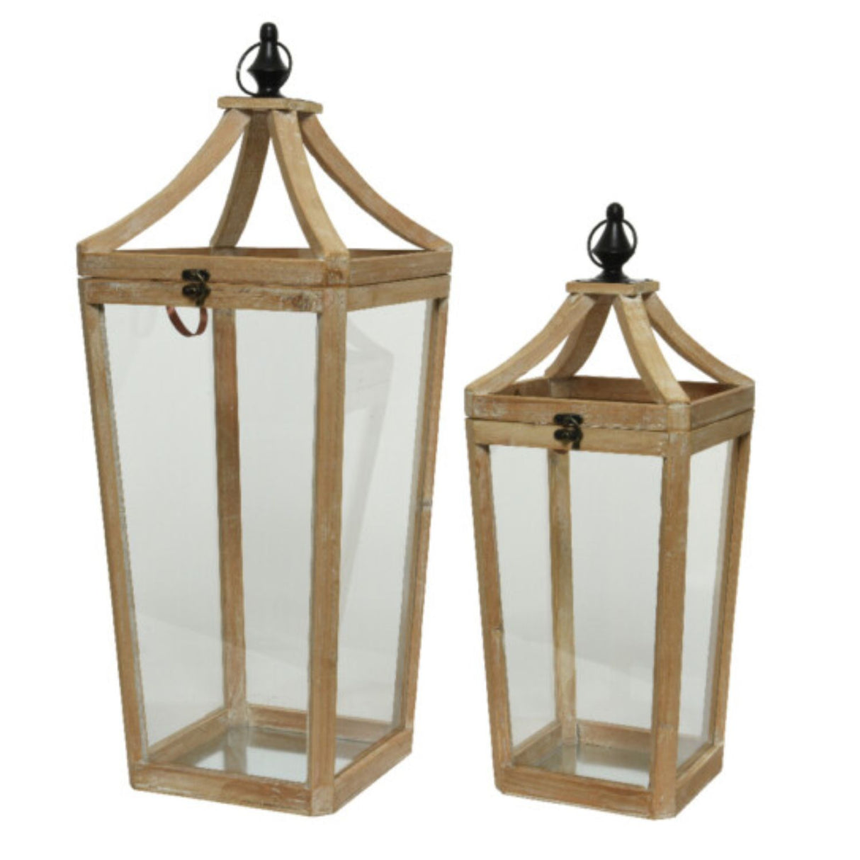 Kaemingk 28cm lantern with Four sides of Glass
