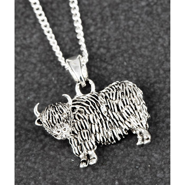 Equilibrium Highland Cow Silver Plated Necklace