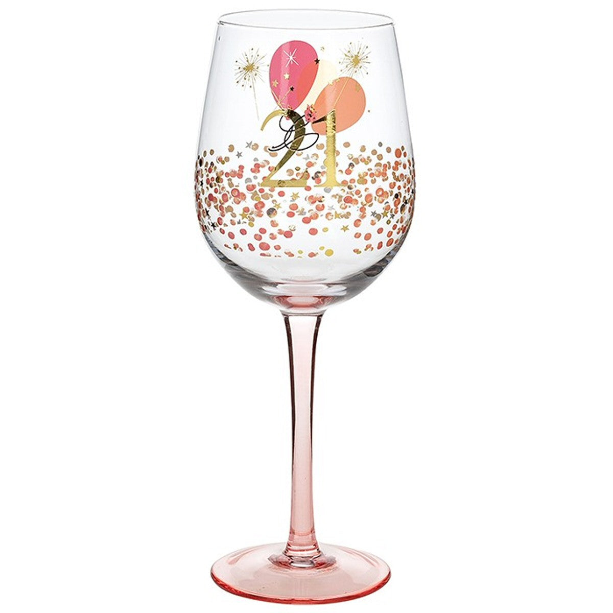 Rush Blossom 21st Birthday Wine Glass