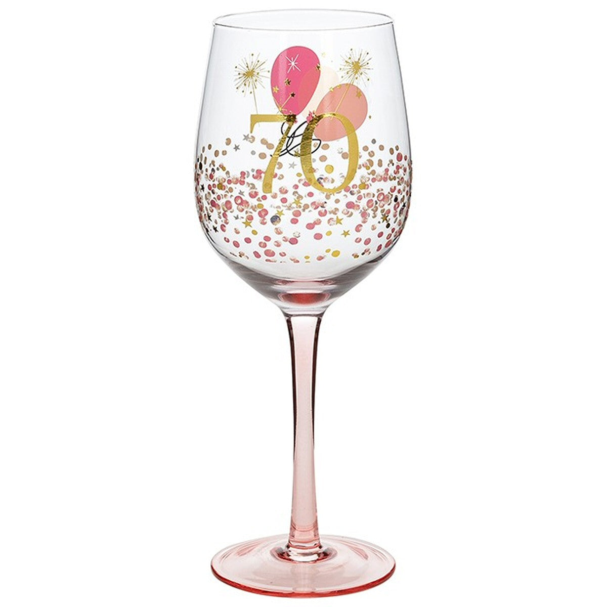 Rush Blossom 70th Birthday Wine Glass