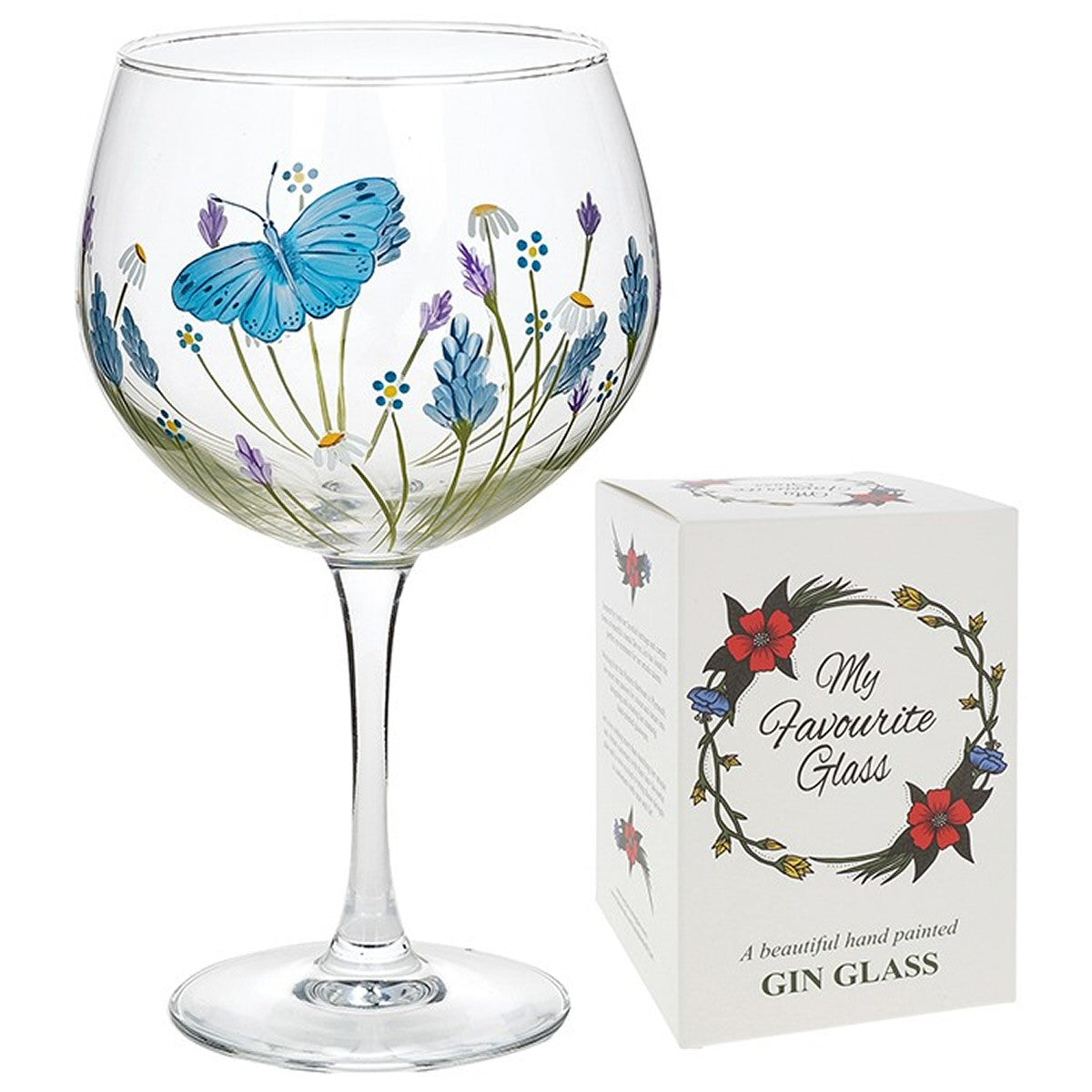 Jennifer Mcateer 22cm Butterfly Garden Gin Glass