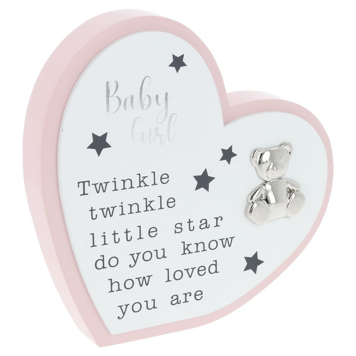 Shudehill Celebration Heart Plaque Baby Girl