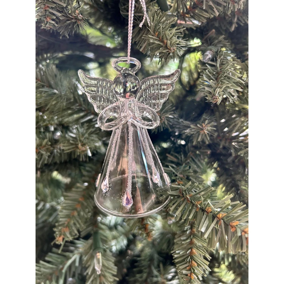 Heaven Sends 8cm Hanging Glass Angel With Droplet Skirt