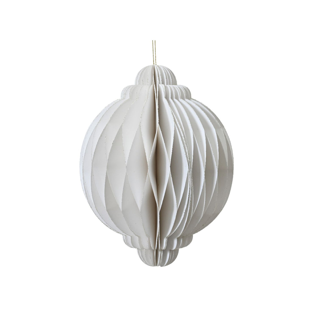 Decoris 15cm Paper Onion Paper Hanging Decoration -White