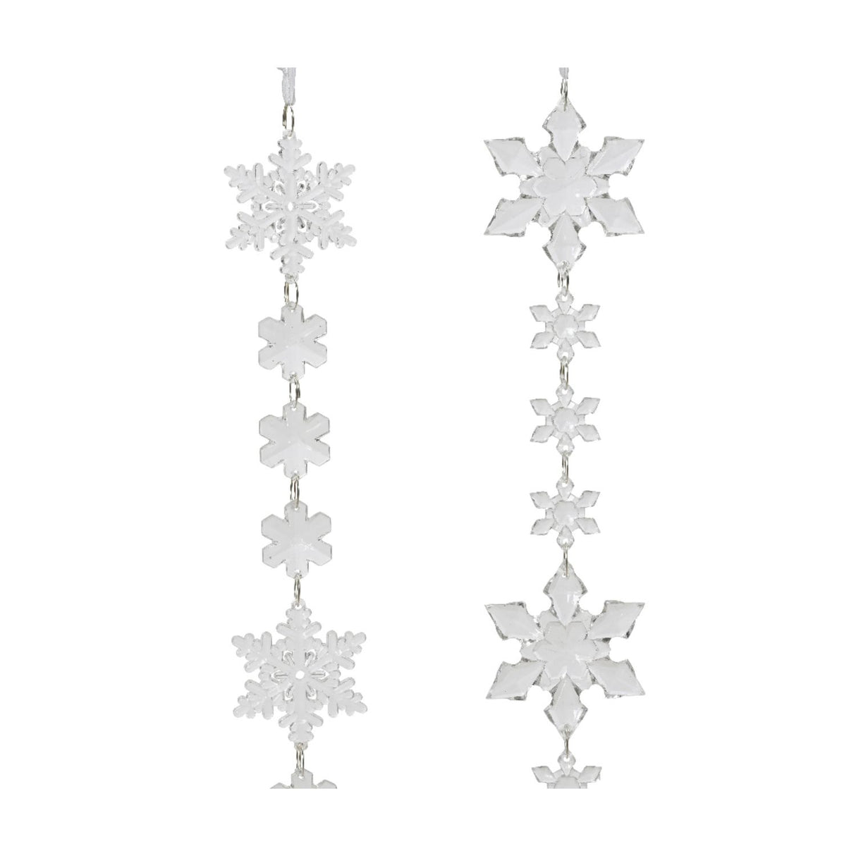 Decoris 135cm Silver Snowflake Bead Garland (Choice of 2)