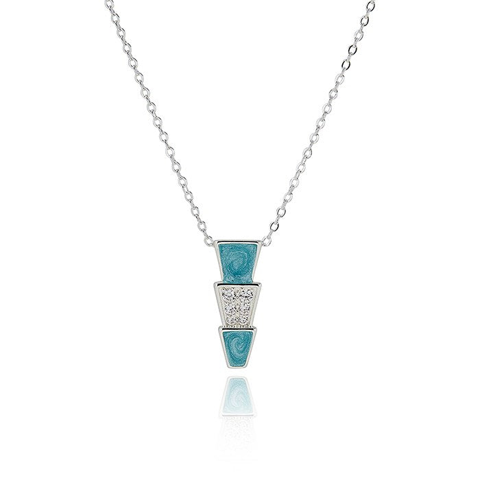 Equilibrium Iced Gem Glam Silver Plated Necklace