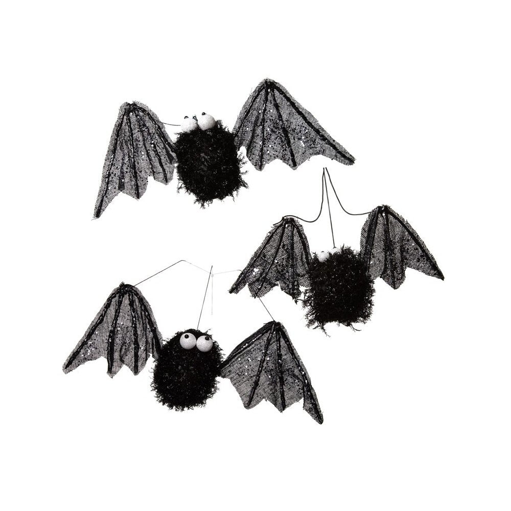 Heaven Sends 30cm Hanging Black Bat Decoration (Set of 3)