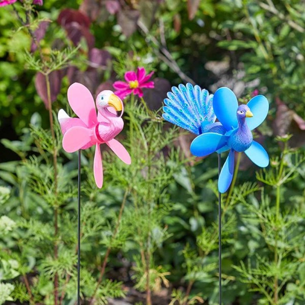 Flamboya 57cm Flamingo/Peacock Loony Border Stake (Choice of 2)