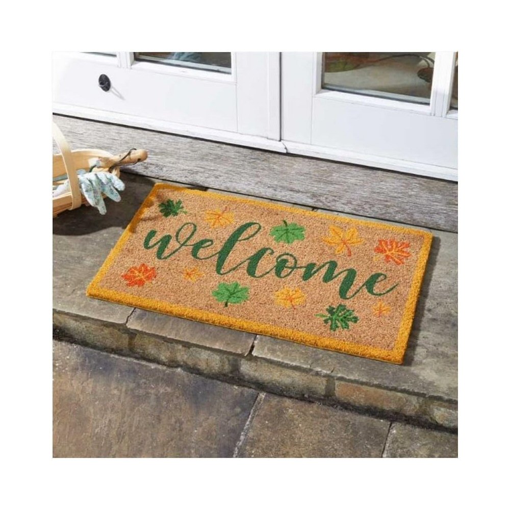 Outside In 40 x 60cm Leafy Welcome Coir Mat