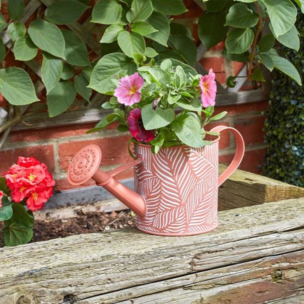 Smart Garden 16cm Watering Can Metal Plant Pot Fern Terracotta