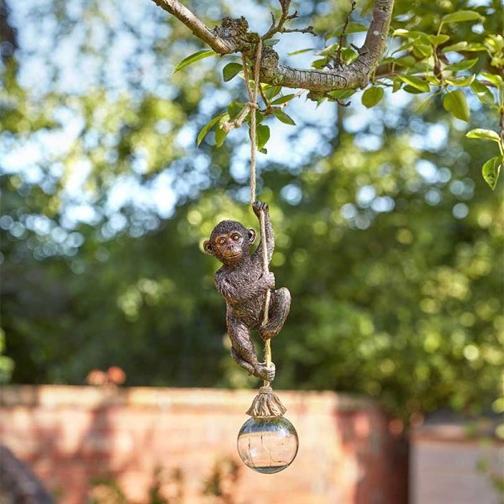 Smart Solar 34cm Hanging Garden Monkey Rope Ornament