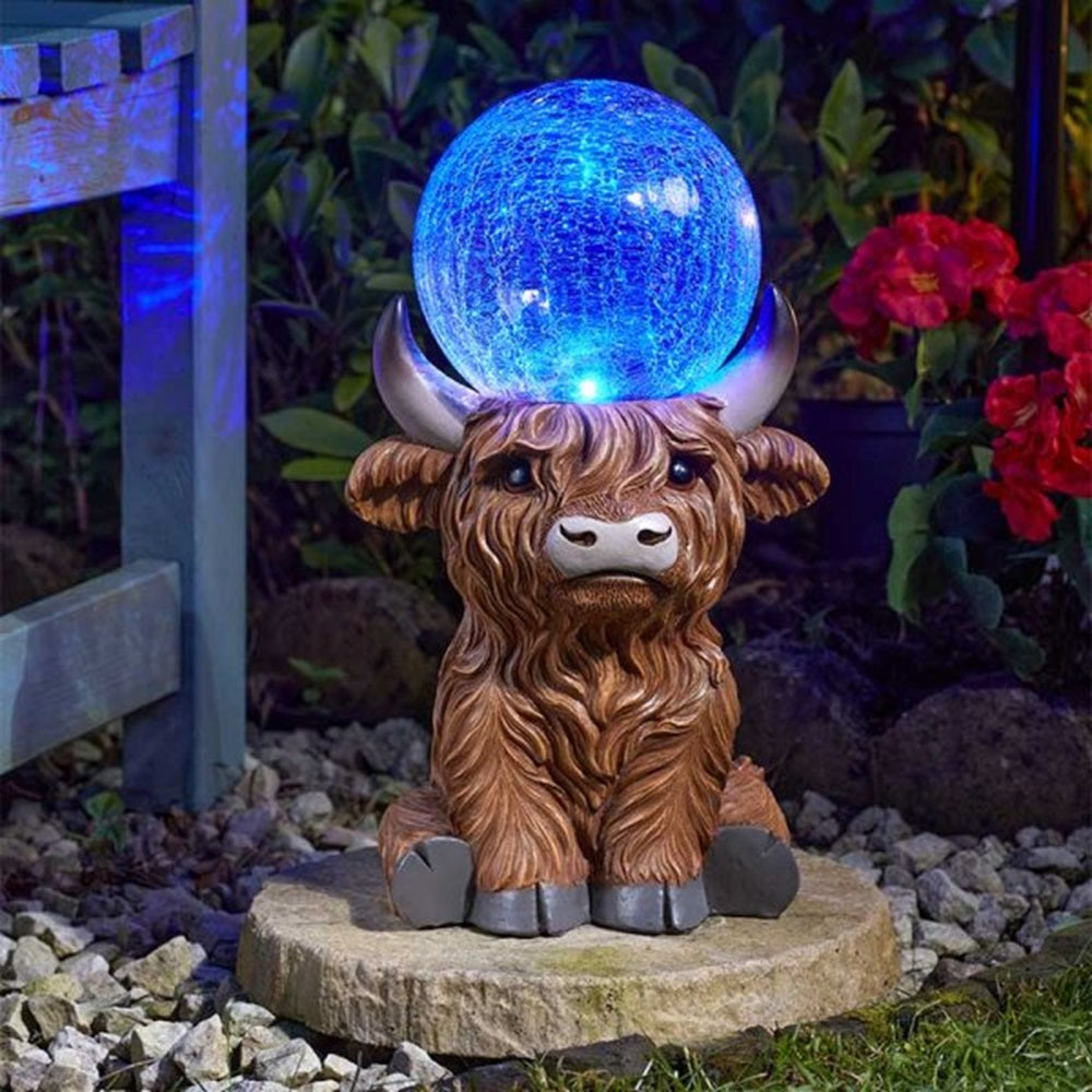 Smart Solar 36cm Highland Orb Light up Crackle Glass Ball Garden Ornament