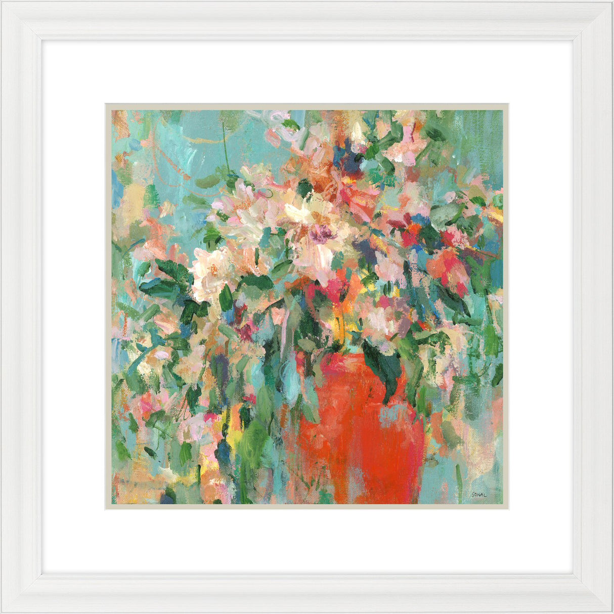 Artko 90.5cm 'Orange Ginger Pot' Framed Print by Sonal Nathwani - AK12173