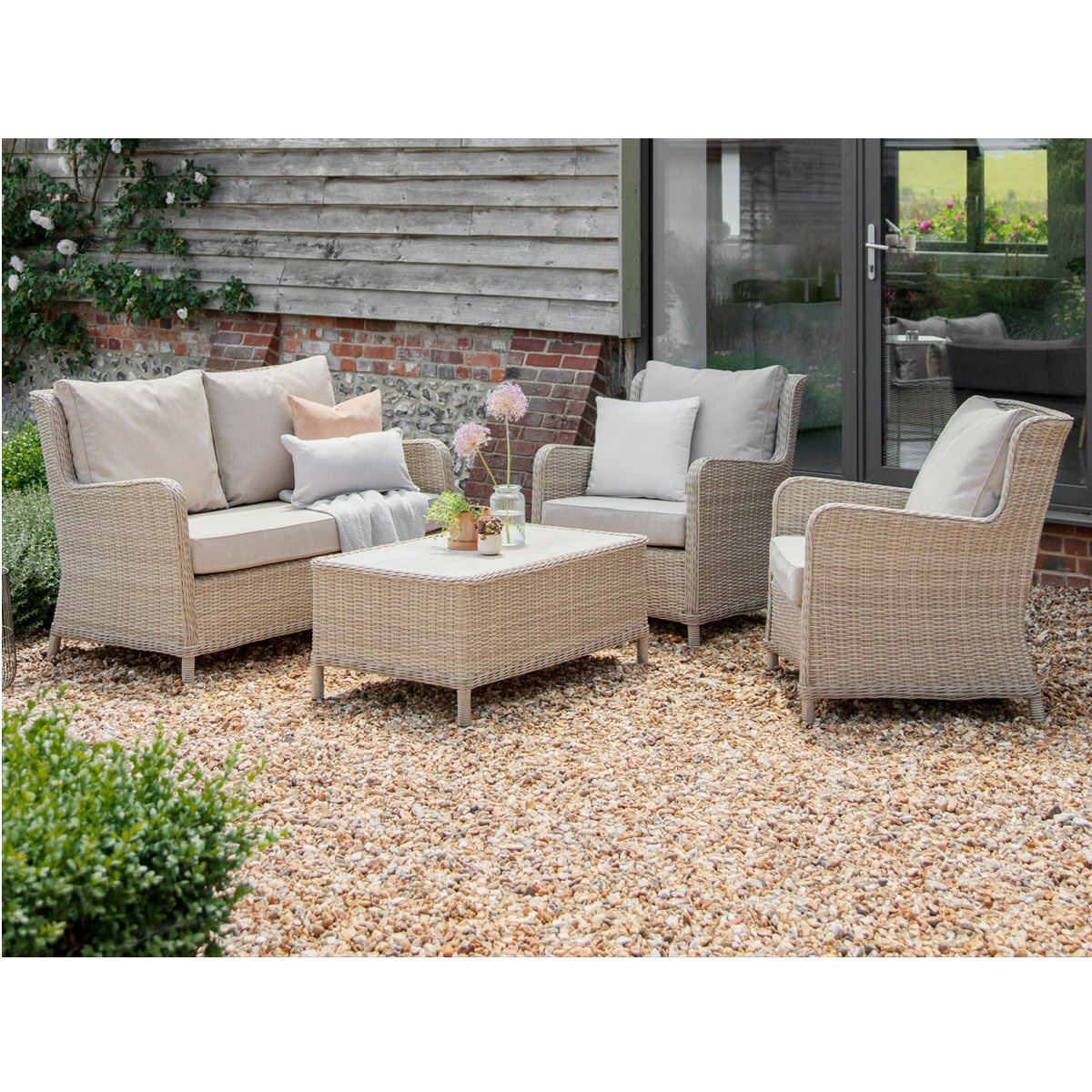 Bramblecrest Chedworth 2 Seat Sofa Set Sandstone