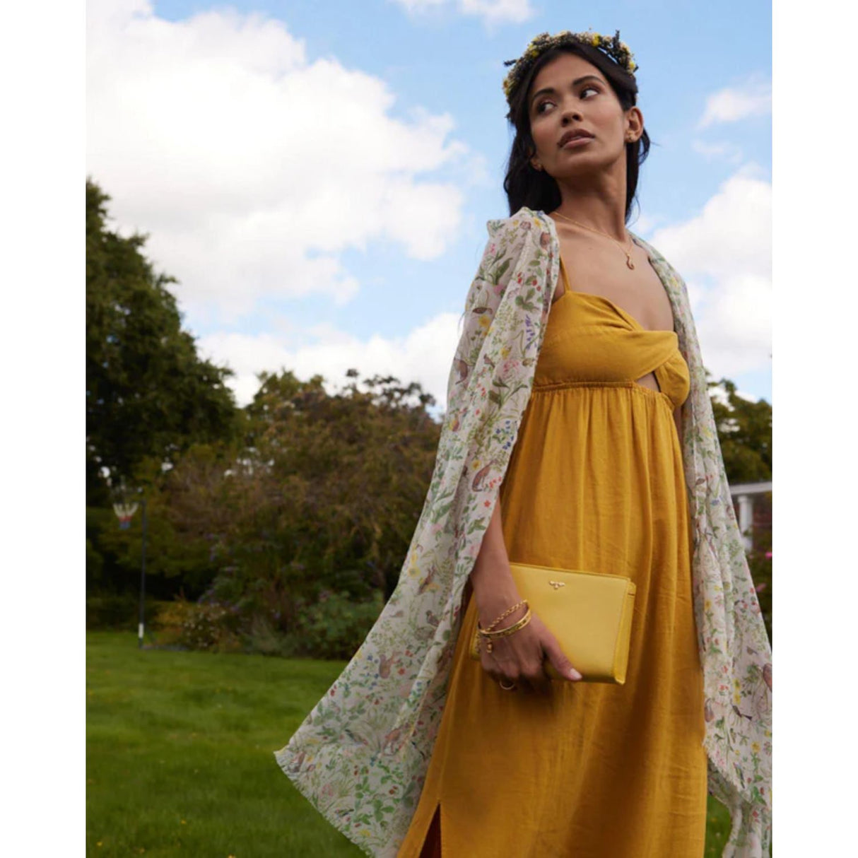 Fable England 19cm Yellow Meadow Creatures Wristlet Pouch