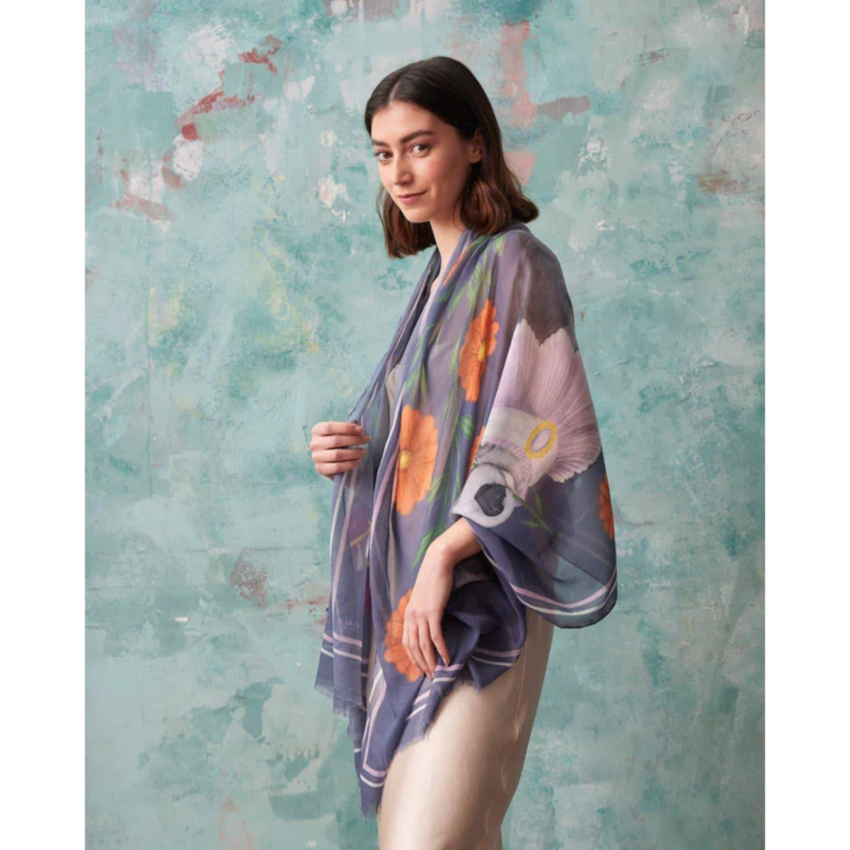 Fable England 180cm Blue Catherine Rowe Whippet Lightweight Scarf