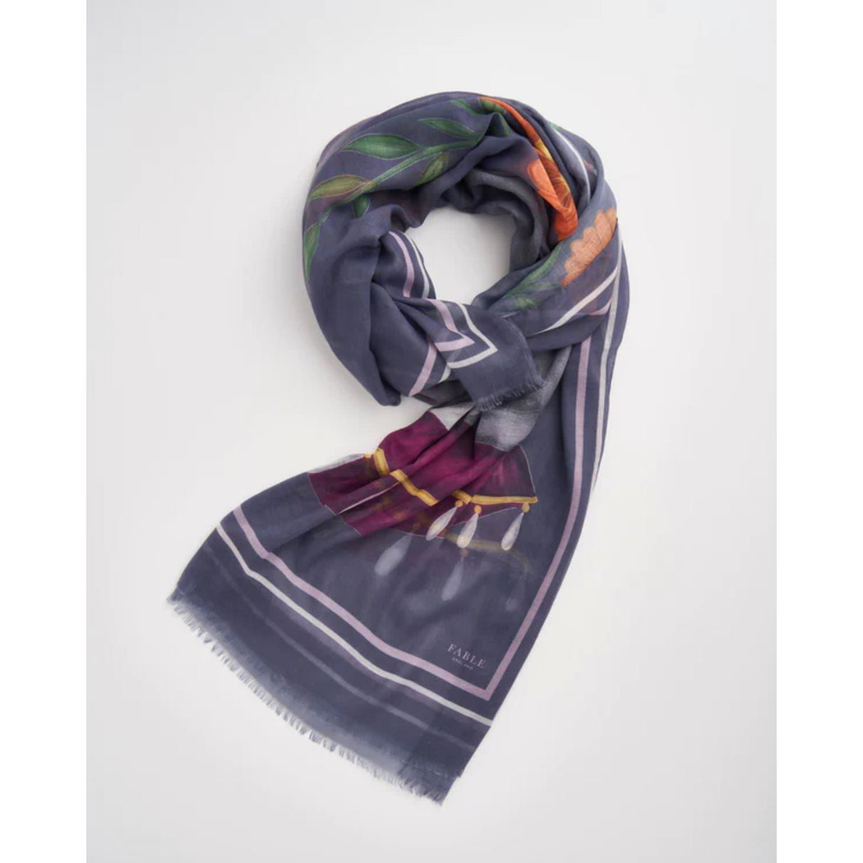Fable England 180cm Blue Catherine Rowe Whippet Lightweight Scarf