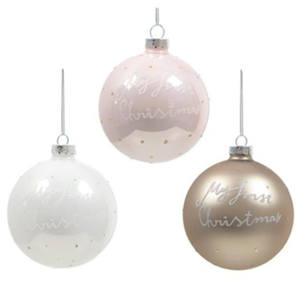 Premier 8cm 'My First Christmas' Matt Bauble (Choice of 3)