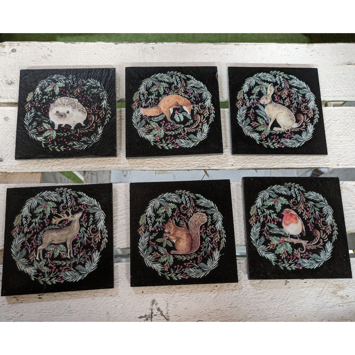 Langs Slate Winter Woodland Animal Coasters (Choice of 6)