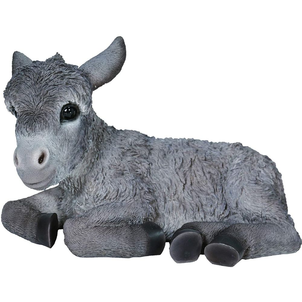 Vivid Arts 28cm Grey Laying Donkey Resin Ornament XRL-LDON-D