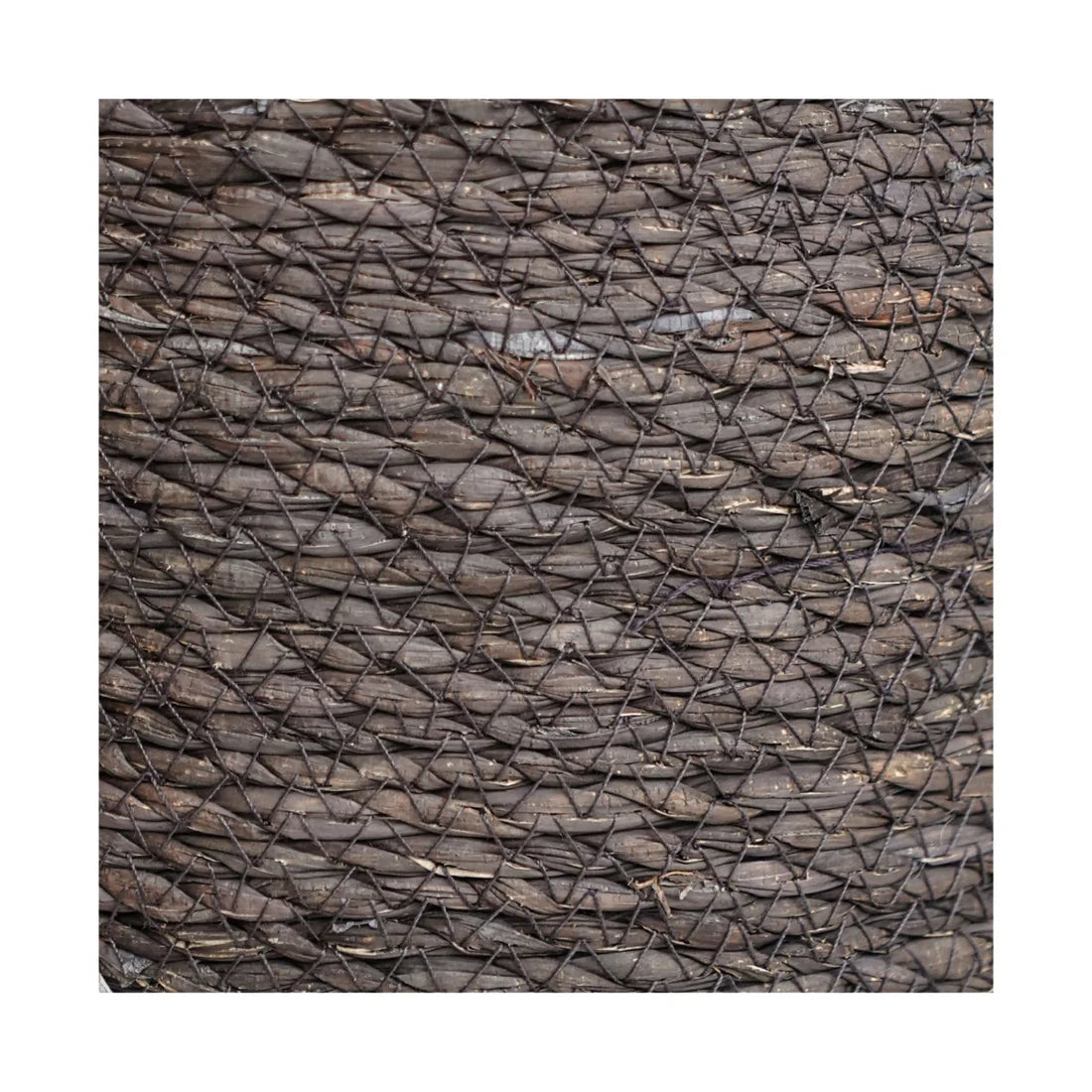 Ivyline 13cm Theo Grey Rim Woven Storage Basket Planters 100% Natural Split Seagrass