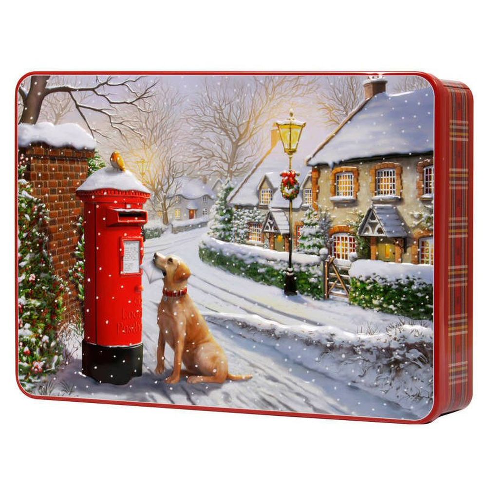 Grandma Wild's 300g Embossed Dog by Postbox Assorted Biscuit Tin