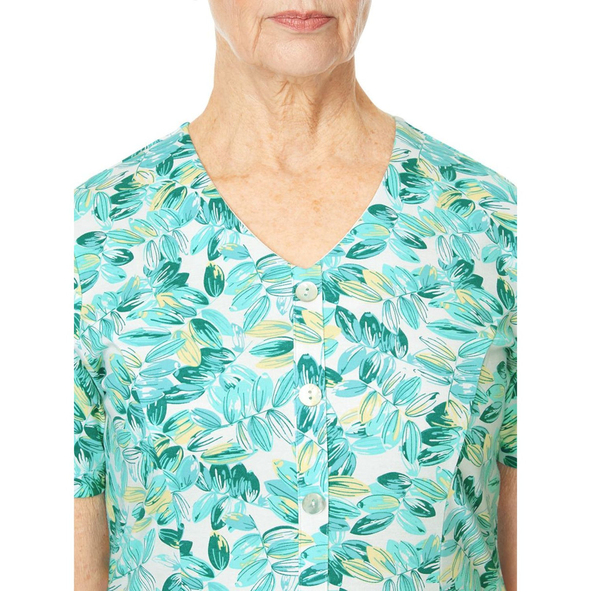 TIGI 22/24 Mock Button All Over Print Dress