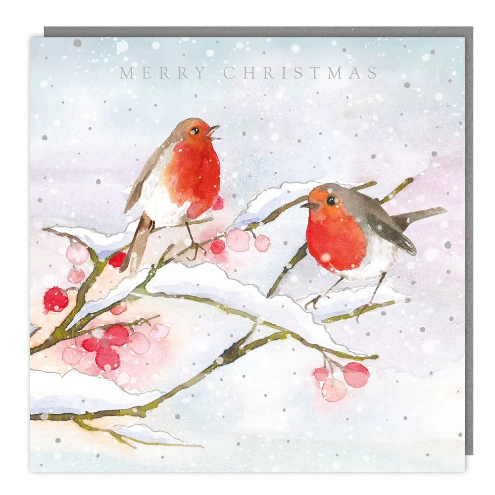 Tracks Publishing Robins in Branches Christmas Cards - Pack of 5